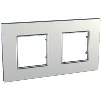 UNICA QUADRO Серебро Рамка 2 места