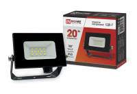 Прожектор светодиодный СДО-7 20Вт 230В 6500К IP65 черный IN HOME