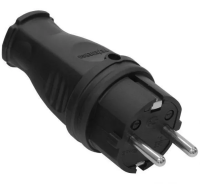 Вилка каучук. прямая 2Р+РЕ 16А 220В IP44