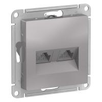 AtlasDesign Алюминий Розетка 2-ая компьютерная RJ45+RJ45, кат.5E, механизм
