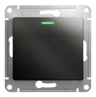 GLOSSA Антрацит Выключатель 1-клавишный с подсветкой,  сх.1а, 10АХ, механизм