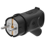 Systeme Electric MultiSet Черная Вилка 2К+З угловая каучуковая 16А/250В IP44