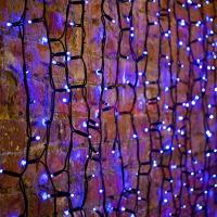 Гирлянда "Светодиодный Дождь" 2х1,5м, пост. свечение, черн. провод, 230В 360LED Синий NEON-NIGHT