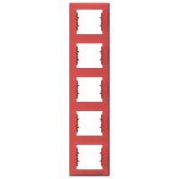 SEDNA Красный Рамка 5-постовая, вертикальная