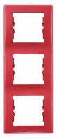 SEDNA Красный Рамка 3-постовая, вертикальная