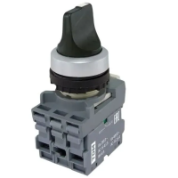 Переключатель на 2 положения с фиксацией M2SS2-20B короткая ручка в сборе d22мм 1з+1р ЧЕРНЫЙ TDM
