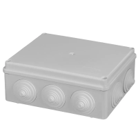 Коробка распаячная ОП 190х140х70мм, крышка, IP44, 10 гермовводов, инд. штрихкод, TDM