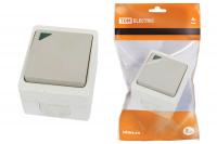 Переключатель на 2 направления 1-кл. с подсветкой открытой установки IP54 10А "Вуокса" TDM