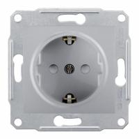 SEDNA Алюм Розетка с/з, со шторками, 16А, 250В