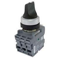 Переключатель на 3 положения с фиксацией M3SS1-20B короткая ручка в сборе d22мм 1з+1р ЧЕРНЫЙ TDM