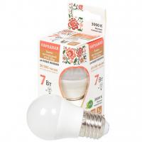 Лампа светодиодная FG45-7 Вт-230 В-3000 К–E27 Народная
