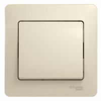 GLOSSA Беж Выключатель 1-клавишный, сх.1, 10АХ, в сборе