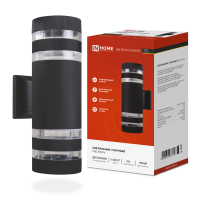 Светильник уличный двусторонний НБУ POLO-R-2хA60-BL-алюминиевый под 2хA60 E27 черный IP65 IN HOME