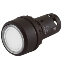 Кнопка SB7-CW3161 с возвратом, 1НО, d22 мм, 220 В LED, белая, IP54 TDM