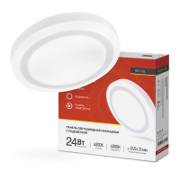 Панель светодиод. накл. круглая NRLP-BL 24Вт 230В 4000К 1440Лм 245мм с подсветкой белая IP20 IN HOME