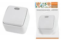 Выключатель 1-кл. открытой установки с подсветкой IP20 10А, белый "Дача" Народная TDM