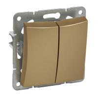 Дуэт Шампань Выключатель 2-клавишный сх.5, 10АХ, механизм