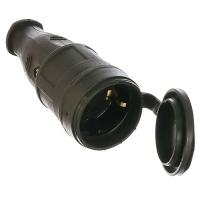 Розетка переносная с заглушкой каучук 2Р+РЕ 16А 250В IP44 TDM