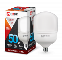 Лампа светодиодная LED-HP-PRO 50Вт 230В Е27 с адаптером E40 4000К 4500Лм IN HOME