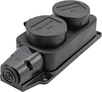 Розетка двухместная с заглушками каучук 2Р+РЕ 16А 250В IP44 TDM