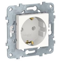 UNICA NEW Бел Розетка с/з без шторок, винт. зажим, 16А, 250В