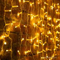 Гирлянда «Светодиодный дождь» 2x0,8 м, эффект мерц., прозр. провод, 230В Теплый белый NEON-NIGHT