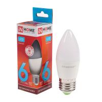 Лампа светодиодная LED-СВЕЧА-VC 6Вт 230В Е27 4000К 480Лм IN HOME