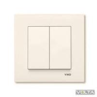 Выключатель 2 клав. (Крем) KARRE