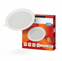Панель светодиод. встр. круглая RLP-eco 18Вт 230В 4000К 1080Лм 225x205мм белая IP40 IN HOME