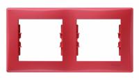 SEDNA Красный Рамка 2-постовая горизонтальная