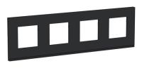 UNICA PURE Каучук/Антрацит Рамка 4-постовая горизонтальная