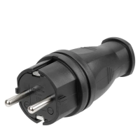 Вилка прямая каучук 2Р+РЕ 16А 250В IP44 TDM