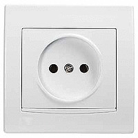 Розетка без заземл. бел. со вставкой