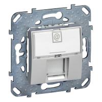 UNICA TOP Алюм Розетка комп. экран. 1xRJ45 класс Е кат.6 