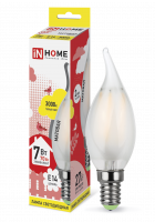 Лампа светодиодная LED-СВЕЧА НА ВЕТРУ -deco 7Вт 230В Е14 3000К 630 Лм матовая IN HOME