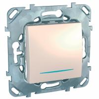UNICA Беж Переключатель 1-клавишный, с подсветкой, сх. 6а