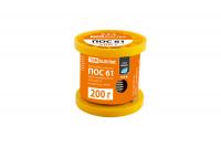 Припой ПОС 61, трубка с канифолью, ГОСТ 21931-76, Ø2 мм, 200 г, катушка, серия "Алмаз" TDM