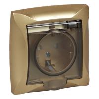 Дуэт Шампань Розетка с заземл. с шторк. с кр. с/у