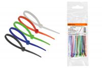 Хомуты 2,5х150 цветные набор 5 цветов (черный, белый, красный, синий, зеленый) (25 штук) TDM