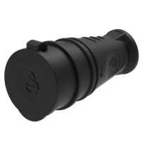 Systeme Electric MultiSet Черная Розетка 2К+З кабельная каучуковая 16А/250В IP44