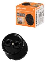 Розетка двойная компьютерная RJ45 черная «Болонь» TDM 