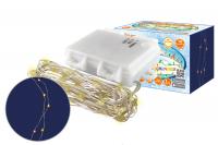 Гирлянда светодиодная "Роса100" 100LED, 10м, 3000К, 3хАА, наружное использование, IP65, TDM