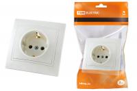 Розетка 2П+З 16А 250В белая "Таймыр" TDM откл. цвета