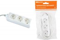 Удлинитель бытовой  У3  3 гнезда, 5 метров, без заземления, ПВС 2х0,75мм2  10А/250В TDM
