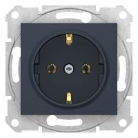 SEDNA Графит Розетка с/з, 16А, 250В