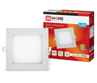 Панель светодиод. встр. квадратная SLP-eco 6Вт 230В 4000К 420Лм 108х108х23мм белая IP40 IN HOME