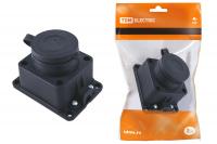 Розетка настенная с заглушкой каучук 2P+PE 16A 250B IP44 TDM