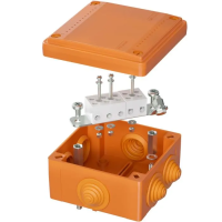 Коробка ответвительная FS 100х100х50мм 5р 450В 20А 10кв.мм с каб. вводами и клеммн. IP55 пластик.DKС