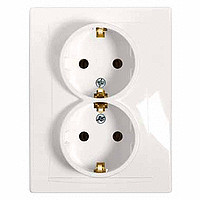 Розетка двойная с зазем.к-том крем