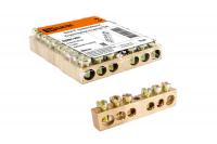 Шина "N" нулевая 6х9мм 6/1 (6 групп/крепеж по центру) TDM